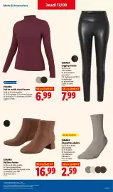 Catalogue Lidl semaine 38 page 35: ESMARA Pull en maille côtelé femme €6,99, ESMARA Bottines femme €16,99