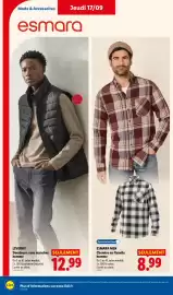 Catalogue Lidl semaine 38 page 36: ESMARA MEN Chemise en flanelle homme €8,99, LIVERGY Doudoune sans manches homme €12,99