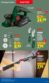 Catalogue Lidl semaine 38 page 43: PARKSIDE Clé à cliquet avec douille universelle ou clés ajustables universelles €7,99