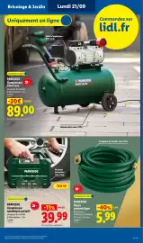 Catalogue Lidl semaine 38 page 47: PARKSIDE Tuyau pneumatique €5,99, PARKSIDE Compresseur silencieux €89,00