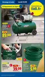 Catalogue Lidl semaine 38 page 47: PARKSIDE Tuyau pneumatique €5,99, PARKSIDE Compresseur silencieux €89,00