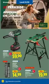 Catalogue Lidl semaine 38 page 54: PARKSIDE Établi multifonction €19,99, PARKSIDE Visseuse à chocs sans fil €59,00
