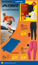 Catalogue Lidl semaine 38 page 58: CRIVIT Tapis isolant €6,99, CRIVIT Pantalon molletonné femme €8,99