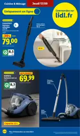 Catalogue Lidl semaine 38 page 6: SILVERCREST Aspirateur cyclonique sans fil €79,00, ROWENTA Aspirateur sans sac €69,99