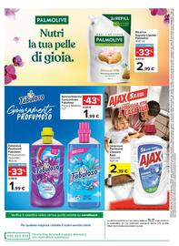 Volantino Carrefour Express Pagina 2: Ricarica Sapone Liquido Palmolive €2,99, Detersivo Pavimenti Fabuloso €1,99