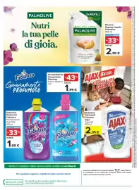 Volantino Carrefour Express Pagina 2: Ricarica Sapone Liquido Palmolive €2,99, Detersivo Pavimenti Fabuloso €1,99