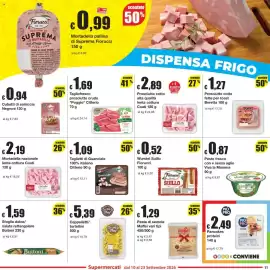 Volantino Sì con te Pagina 11: Mortadella nazionale lenta cottura Coati €2,19, Taglietti di Guanciale Citterio €1,09