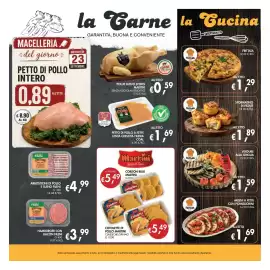 Volantino èccoMI Pagina 9: Arrosticini di pollo e suino Fileni €4,99, Hamburger con bacon Fileni €3,99