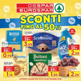 Volantino Despar Pagina 1: Uve red globe €2,29, Detersivo liquido ACE Classico €2,59