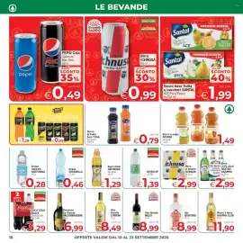 Volantino Despar Pagina 16: Succo e polpa DESPAR €1,49, Succo base frutta s/zuccheri SANTAL €1,99
