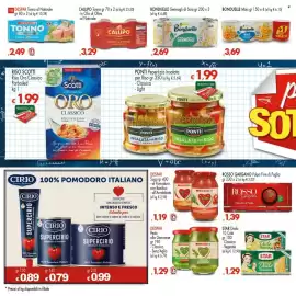 Volantino Despar Pagina 18: Callipo tranci di tonno €3,29, Rosso Gargano Polpa fine di Puglia €1,39