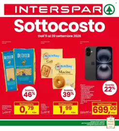 Volantino Interspar Pagina 1: Pasta di semola formati assortiti De Cecco €0,79, IPhone 17 Apple €699,00
