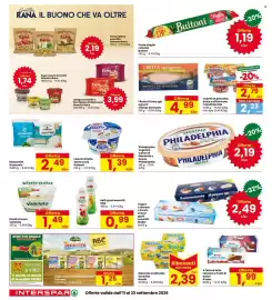 Volantino Interspar Pagina 20: Fetta al latte Kinder €1,99, Ricotta fresca Vallelata €1,49