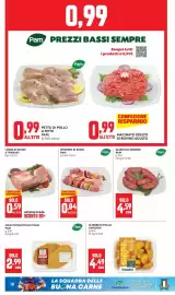 Volantino Panorama Pagina 18: Spiedino di suino Pam €0,84, Maxi cotoletta di pollo Pam €2,99