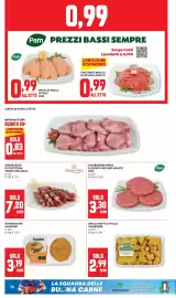 Volantino Pam Pagina 16: Arrosticini di scottona Tesori dell'Arca €7,20, Hamburger misto di suino e bovino adulto Pam €3,30