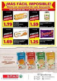 Folleto SPAR semana 38 Página 2: Palacio de oriente - mejillones en escabeche €1,69, Huesitos - choco snacks 6uds €1,25