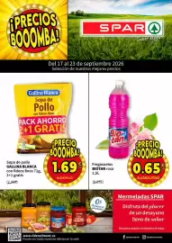 Folleto SPAR semana 38 Página 1: Bio - fregasuelos €0,65, Gallina blanca - sopa de pollo con fideos finos €1,69