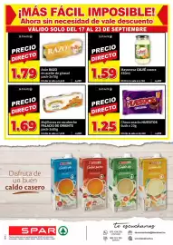 Folleto SPAR semana 38 Página 2: Palacio de oriente - mejillones en escabeche €1,69, Huesitos - choco snacks 6uds €1,25