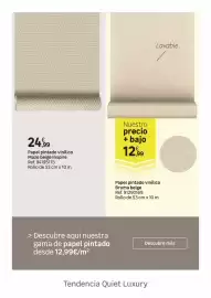 Catálogo Leroy Merlin Página 14: Papel pintado vinílico maze boejee inspire €24,99, Papel pintado vinitico bruma beige €12,99