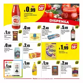 Volantino Sì con te Market Pagina 12: Polpa Mutti pomodoro/datterini €2,45, Tonno Mareblu €2,49