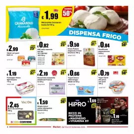 Volantino Sì con te Market Pagina 8: Yogurt bianco intero/magro Muller €0,66, Bocconcini mozzarella delattosati Francia €2,19