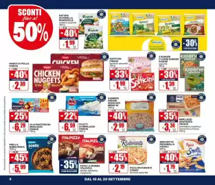 Volantino Il Gigante Pagina 8: Sofficini Findus €1,99, Gamberi indiani sgusciati meno 30 €2,99
