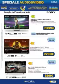 Volantino Euronics Pagina 16: Sony Smart TV LED 4K Ultra HD 55" €699,00, TV BRAVIA OLED Ultra HD 4K 77" €2.799,00