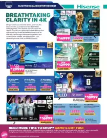 Game catalogue Page 4: 65" Real Mini-LED 144HZ TV (65E8S) €12.999,00, 75" Hi-QLED Mini-LED 4K Smart TV (75U65) €9.999,00