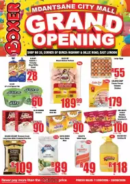 Boxer catalogue Page 1: SUPER WHITE Super Maize Meal €89,00, Golden Delight Long Grain White Parboiled Thai Rice €109,00