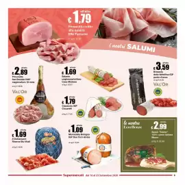 Volantino Sì con te Supermercati Pagina 9: Speck "Alpino" Moser €2,99, Mortadella Bologna IGP Due Torri Alcisa €1,09