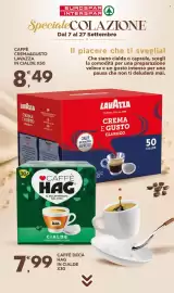 Volantino Eurospar Pagina 10: CAFFÈ CREMA&GUSTO LAVAZZA IN CIALDE X50 €8,49, CAFFÈ DECA HAG IN CIALDE X30 €7,99