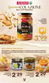 Volantino Eurospar Pagina 27: BURRO D'ARACHIDI PROTEIN GR.375 €3,99, MARMELLATA DI ARANCE MONTELAURO GR.220 €2,29