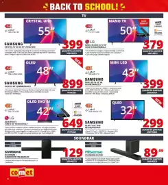 Volantino Comet Pagina 24: LG NANO 4K UHD AI TV 50" €379,00, Samsung Crystal TV HD 4K 55" €399,00