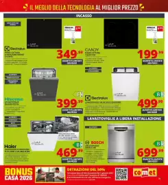 Volantino Comet Pagina 35: Bosch lavastoviglie SMS6ZC110E €699,99, Electrolux lavastoviglie da incasso E62LB100S €499,99