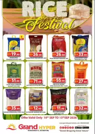 Grand Hyper Market catalogue Page 1: Sinnara gold 1121 steam basmati rice €32,99, Nellara khaima ghee rice €11,99