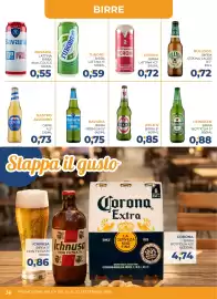 Volantino Moderna Pagina 36: Peroni birra €0,72, Bavaria birra premium €0,75