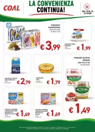 Volantino Maxi Coal Pagina 3: Minigrubi Sammontana €3,99, Albumi UHT Protein Aequilibrium Aia €2,79