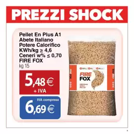 Volantino Docks Cash&Carry Pagina 5: Pellet En Plus A1 Abete Italiano FIRE FOX €5,48