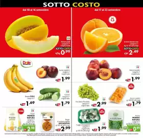 Volantino Eurospesa Pagina 3: Meloni gialli categoria 1ª origine Italia €0,99, Arance bionde rete €2,49