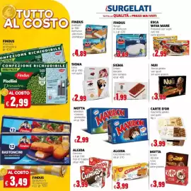 Volantino Mercati Alimentari Pagina 16: Nuii Stecco gelato €3,99, Findus Burger di merluzzo €3,49