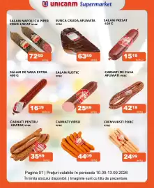 Catalog Unicarm Pagină 1: Sunca Cruda Afumata €63,59, Unicain Salam Rustic €25,89