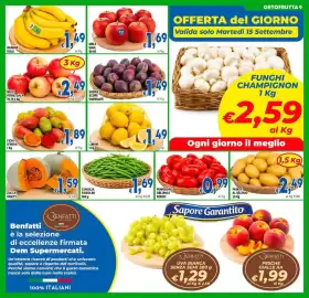 Volantino DEM Pagina 9: Pomodoro Oblungo Rosso €0,99, Consilia Fagiolini €1,69