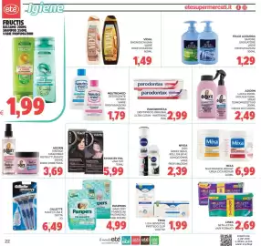 Volantino Eté Pagina 22: Adorn Caring Crema Ricci €2,49, Pampers pannolini mutandino €4,99