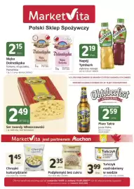 Marketvita gazetka Strona 1: Ser twardy Włoszczowski €2,49, Podpłomyki bez cukru €2,35