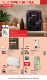 Catalogue Carrefour Market page 17: HEATOR Poêle à pétrole €129,99, HOME Convecteur électrique €19,99