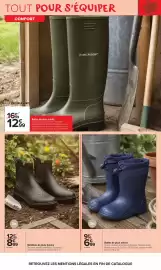Catalogue Carrefour Market page 19: DUNLOP Bottes de pluie adulte €12,99, Tex Bottillons de pluie femme €8,99