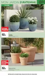 Catalogue Carrefour Market page 7: HOME Pot terre cuite Volterra €6,99, CARREFOUR Pot Pompeï €6,99
