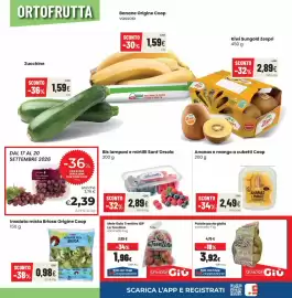 Volantino Coop Trentino Pagina 8: Bis lamponi e mirtilli Sant'Orsola €2,89, Uva Rossa senza semi Fior Fiore €2,39