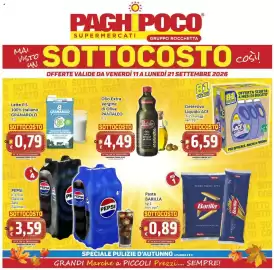 Volantino Paghi Poco Pagina 1: Pasta Barilla €0,89, Detersivo liquido ACE €6,59