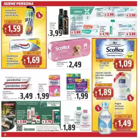 Volantino Paghi Poco Pagina 18: Carta Igienica SCOTTTEX €2,49, Collutorio ELMEX Sensitive €4,79